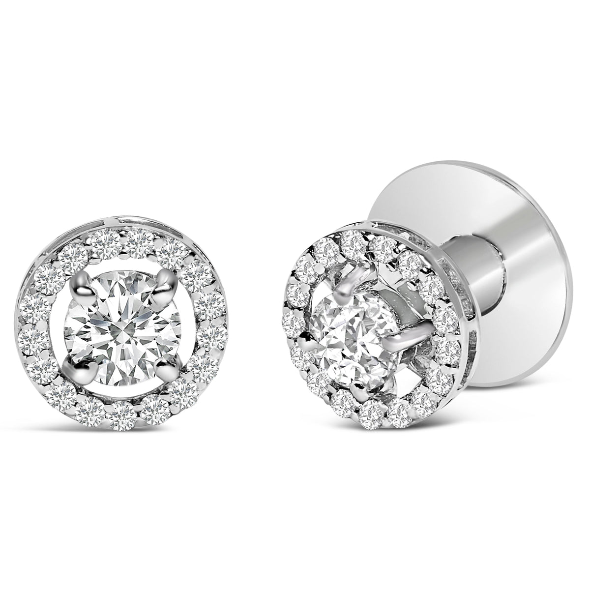Men's 14K White Gold 1 3/4 Cttw Lab Grown Diamond Halo Cufflink