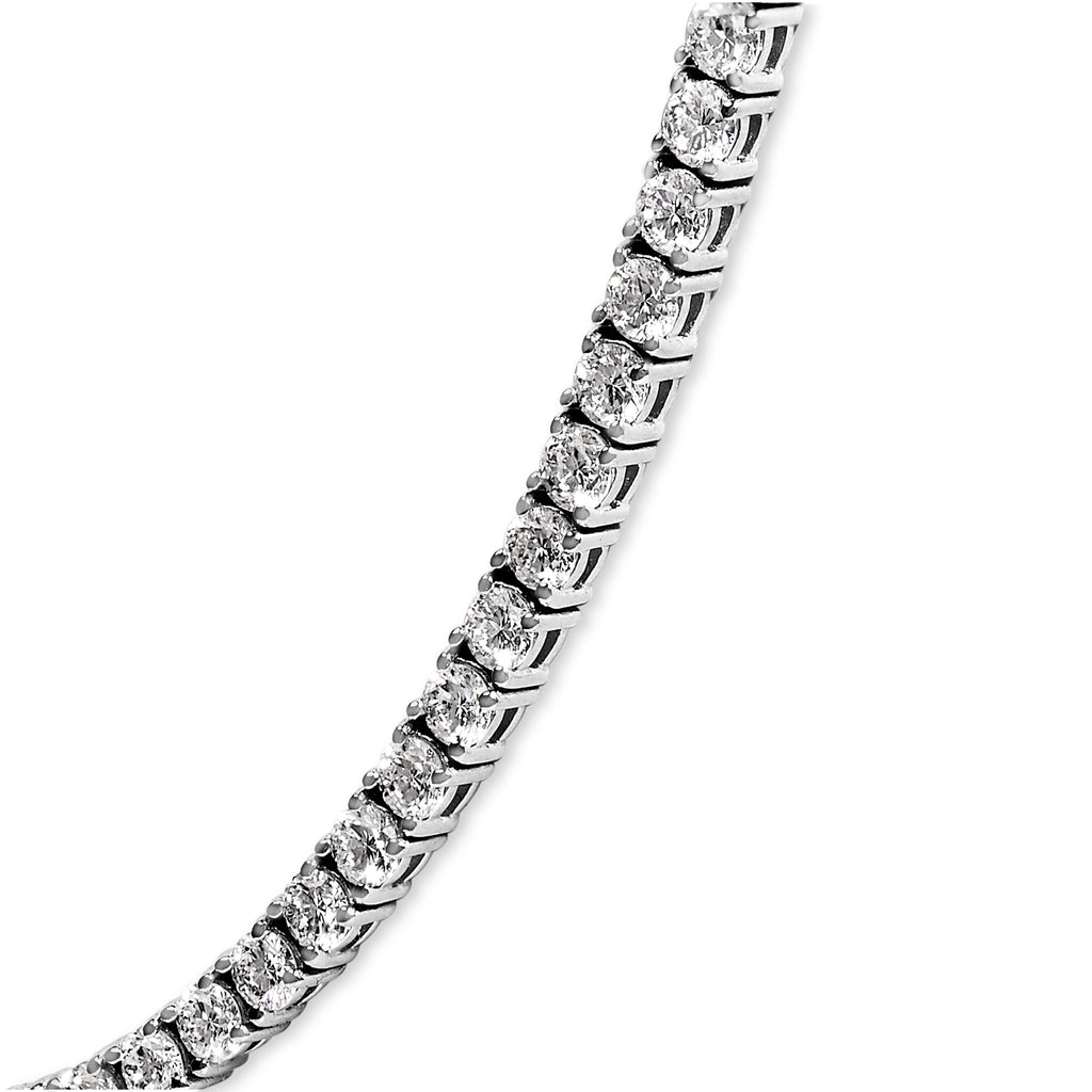14K White Gold 10 3/4 Cttw Lab Grown Diamond Tennis Necklace