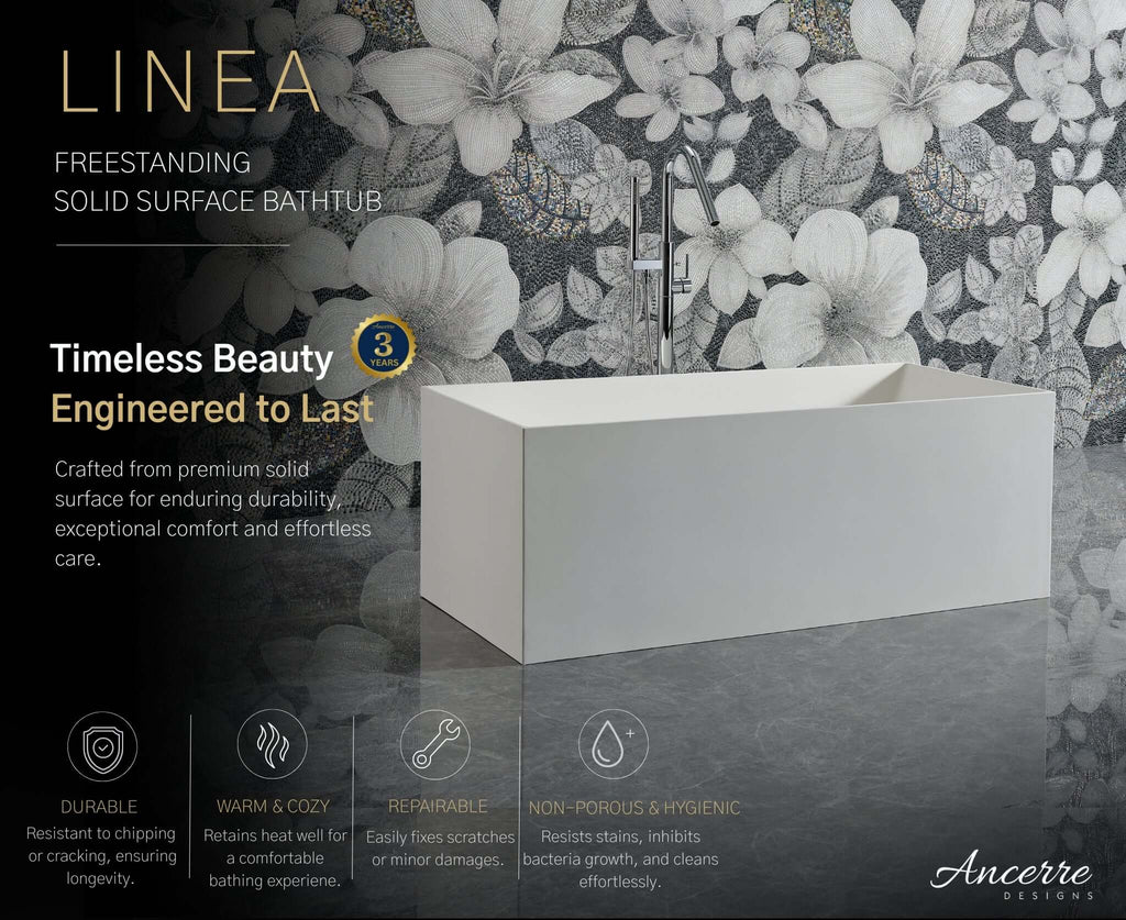 Linea Freestanding Solid Surface Bathtub
