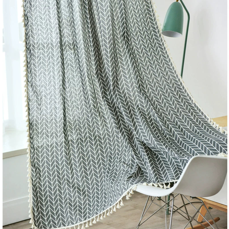 Nordic Linen Curtain Kitchen Curtain