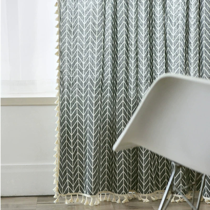 Nordic Linen Curtain Kitchen Curtain