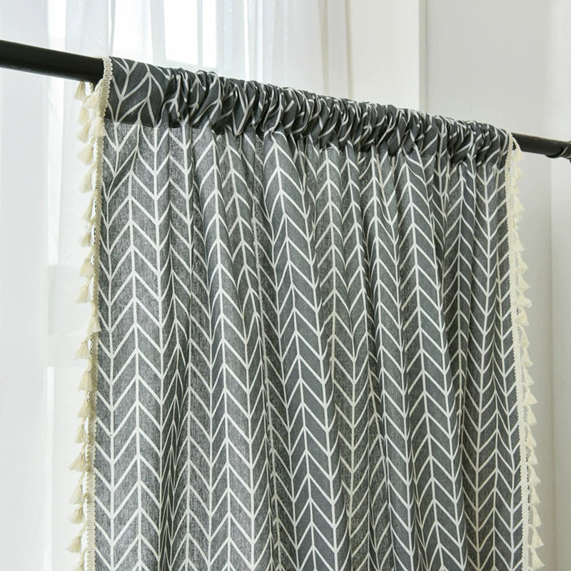Nordic Linen Curtain Kitchen Curtain