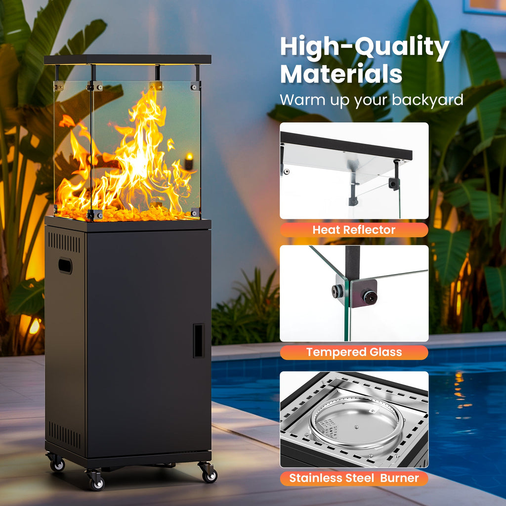 Propane Patio Heater 41,000 BTU, Pyra Base with Wheels, CSA Certified