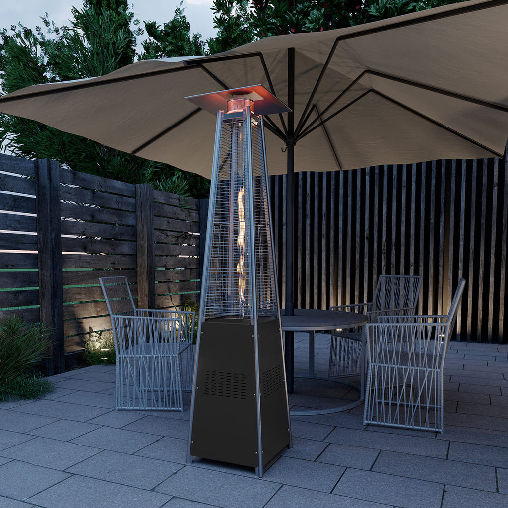 Propane Pyramid Patio Heater 48,000 BTU, with Glass Flame Tube