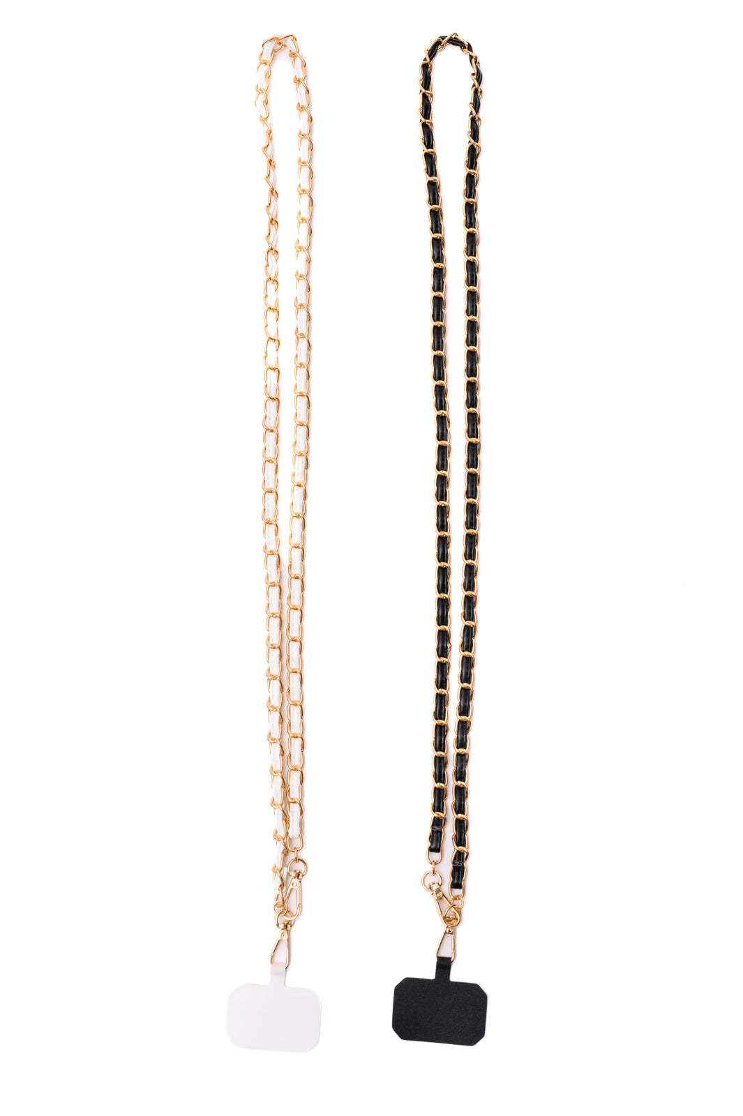 Faux Leather Gold Chain Cell Phone Lanyard Set of 2