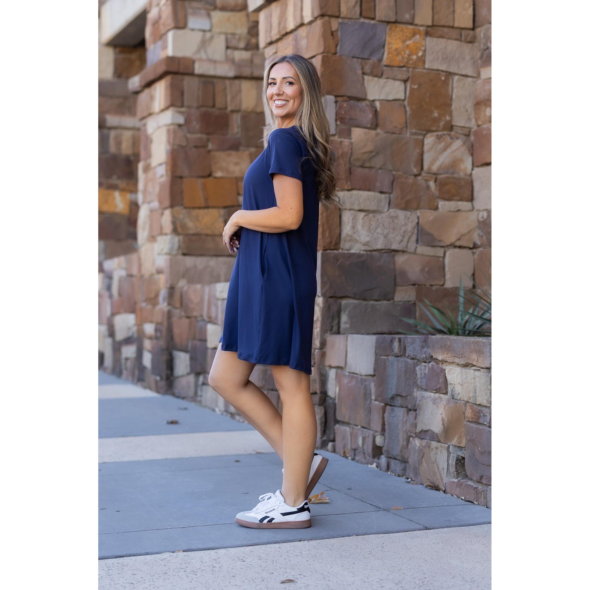 Ready to Ship  | The Kacey - Navy Swing Dress