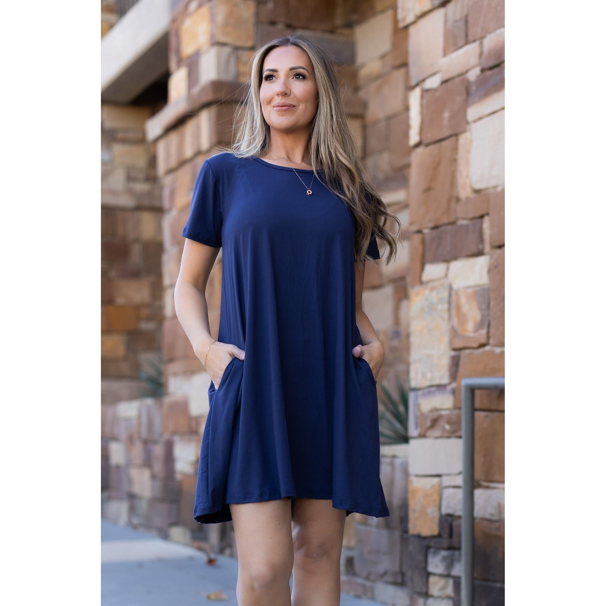 Ready to Ship  | The Kacey - Navy Swing Dress