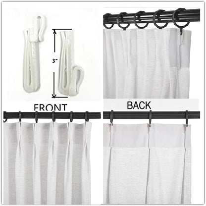 Pinch Pleat Curtain, Light Filtering Linen Curtain Drape Panel for Living Room and Silding Door