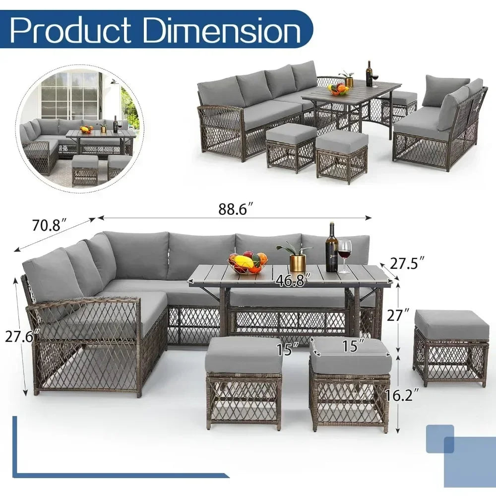 SunHaven 7-Piece Wicker Dining Set