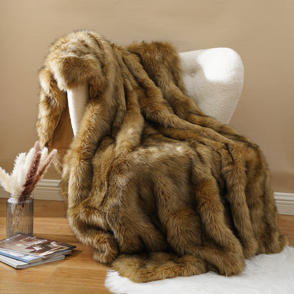 LUX Heavy Faux Fur Throw Blanket