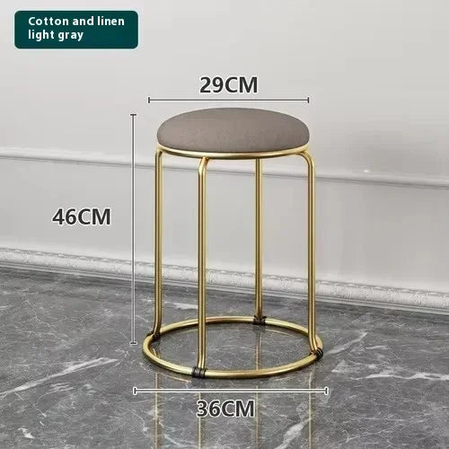Beauty Salon Gold Luxury Velvet Dining Chair Bar Stool Dresser Chair Vanity Low Stool Taburete Con Respaldo Nordic Furniture YH