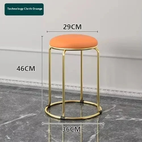 Beauty Salon Gold Luxury Velvet Dining Chair Bar Stool Dresser Chair Vanity Low Stool Taburete Con Respaldo Nordic Furniture YH