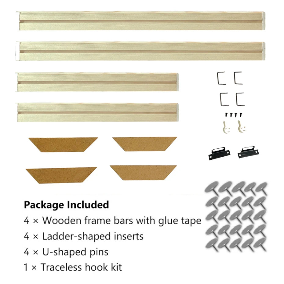 30x40 40x50 60x90cm Canvas Frame Wooden Frames Wooden Photo Oil Painting Canvas Diamond Painting Frames Canvas Wood Wall Frame