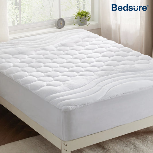 Bedsure Mattress Pad - Deep Pocket, Breathable Fluffy Pillow Top