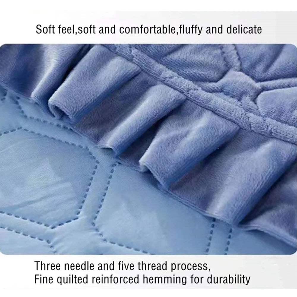Thickened Home Textiles Bedspread Solid Crystal Velvet Bed Cover Cotton-Padded Quilted Non Slip Sheet Blanket Queen Bedding 이불