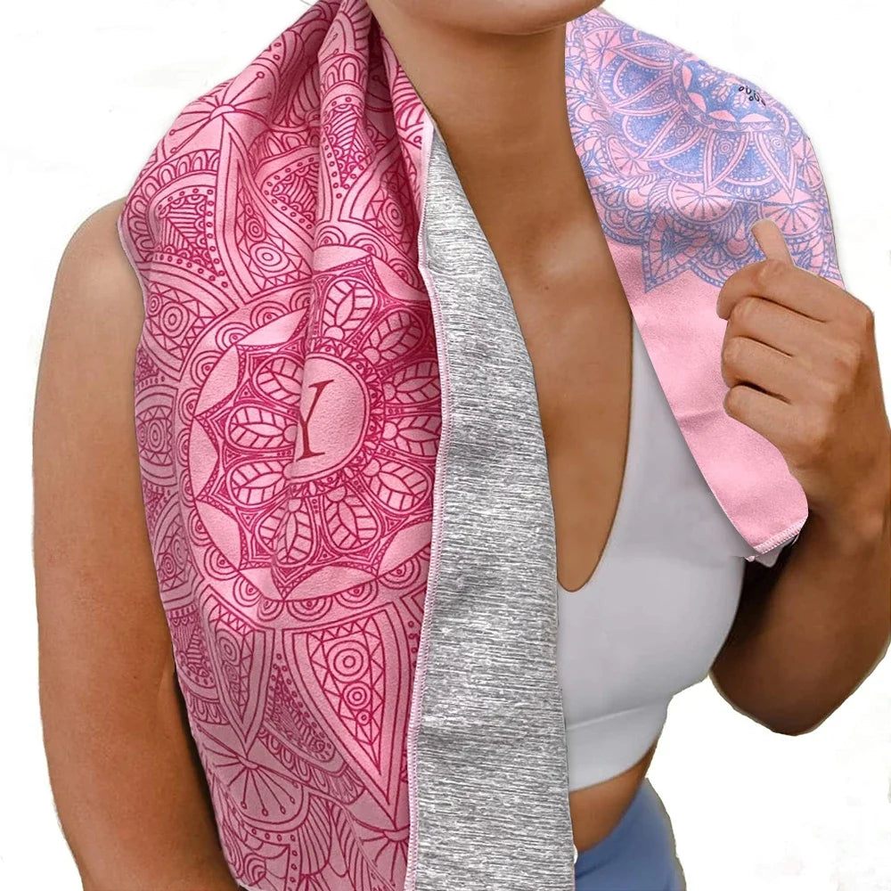 Yoga Towels Fitness Towels Suede Printed Microfiber Sports Travel Quick-drying Sweat-absorbent Yoga Sports Towel Cushion Pilates
