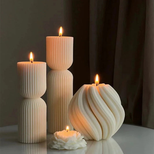 Nordic White Large Decorative Candles