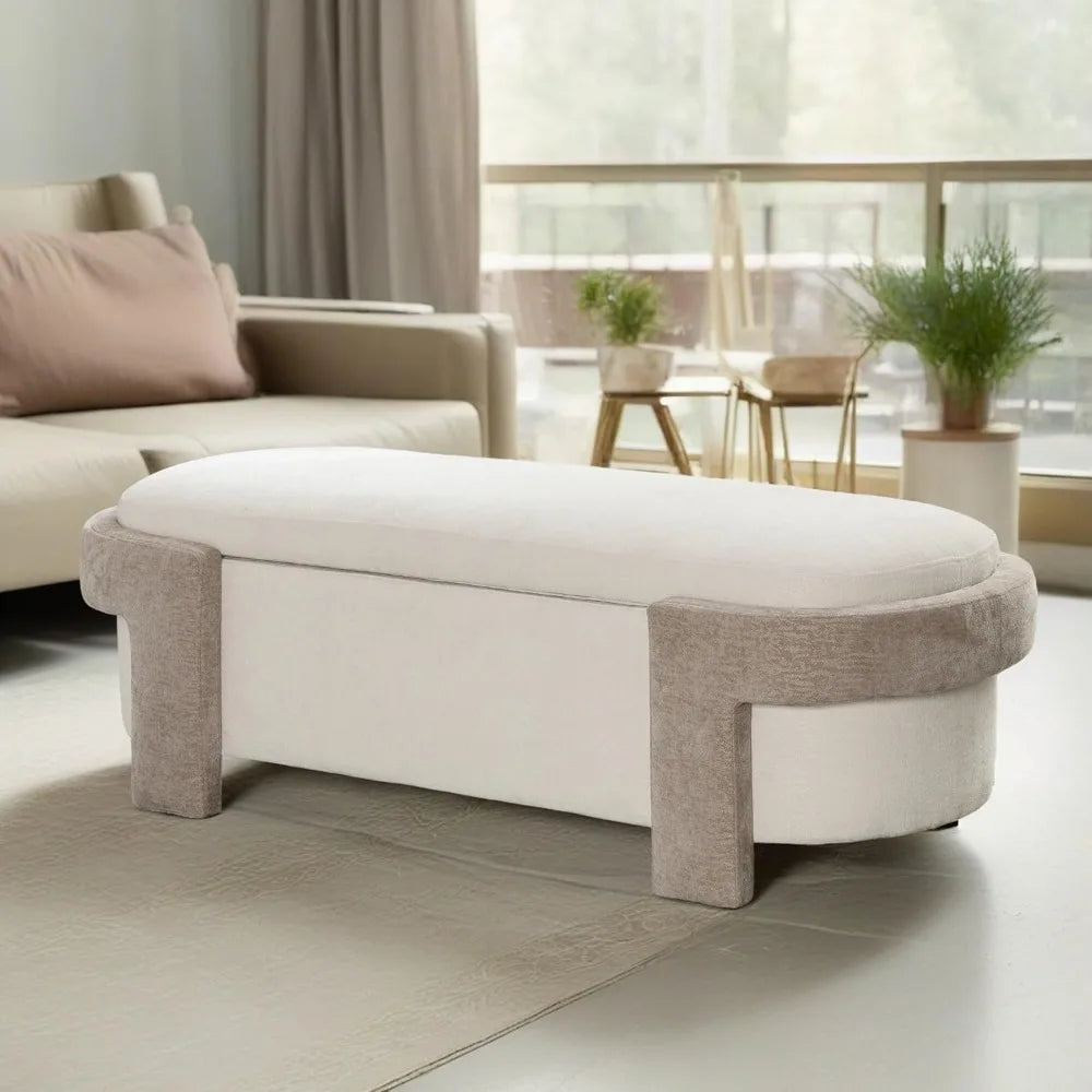 Storage Ottoman Bench,Versatile Upholstered Ottoman End of Bed Bench Seat,Large Ottoman with Storage for Bedroom Living Room