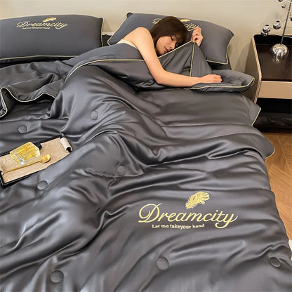 Air Conditioner Washable by the Cool Summer Quilt, the Antibacterial Embroidery Skin-friendly Imitation Silk Ice Thin Q