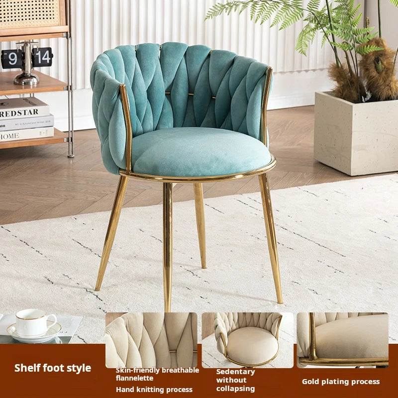 Modern Armchairs For Living Room High Grade Flannel Bar Stool Bedroom Makeup Chair Back Lift Swivel Nail Dressing Chair