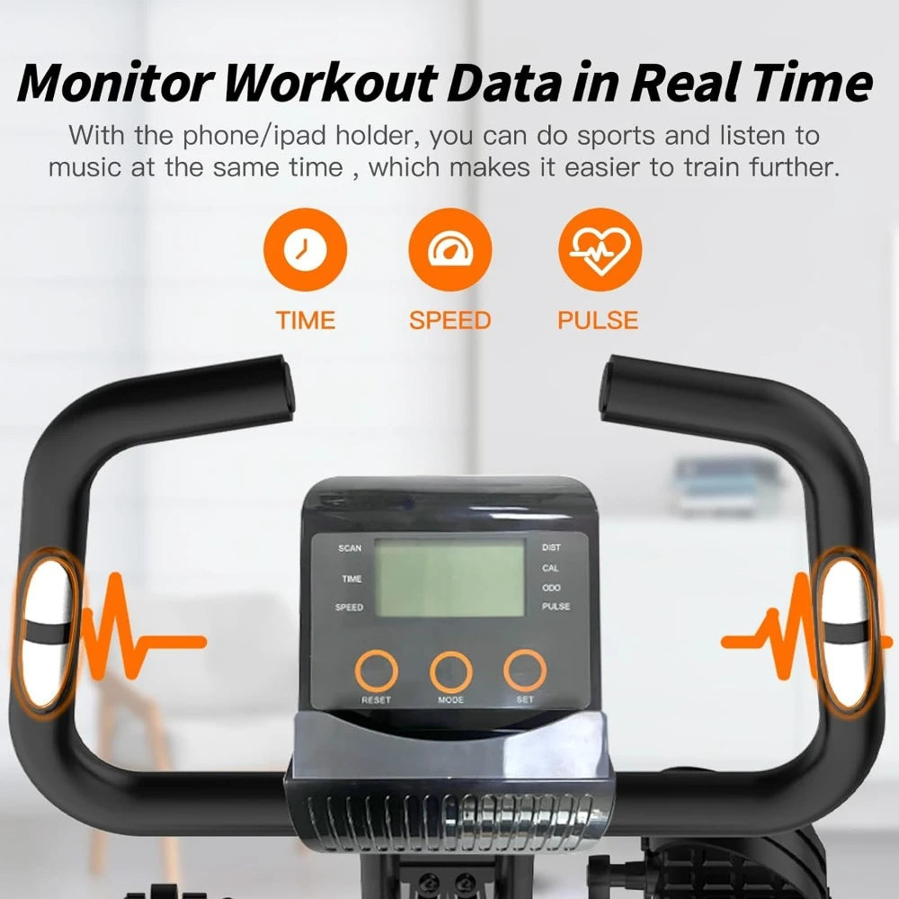 Exercise Bike Foldable Fitness Indoor Stationary Bike Magnetic 3 in 1 Upright Recumbent Exercise Bike for Home Workout