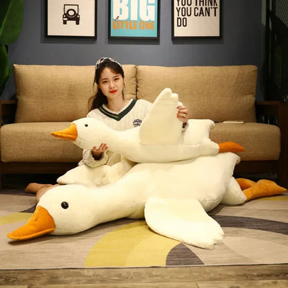 50cm Giant Duck Plush Toys Fluffy Sleep Pillow Cute Animal Stuffed Swan Goose Soft Dolls Floor Mat Kids Girls Birthday Gift toys