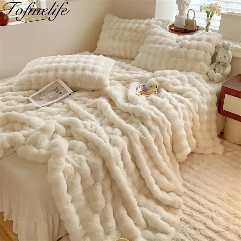 Lux Winter Faux Fur Blanket or Pillowcases