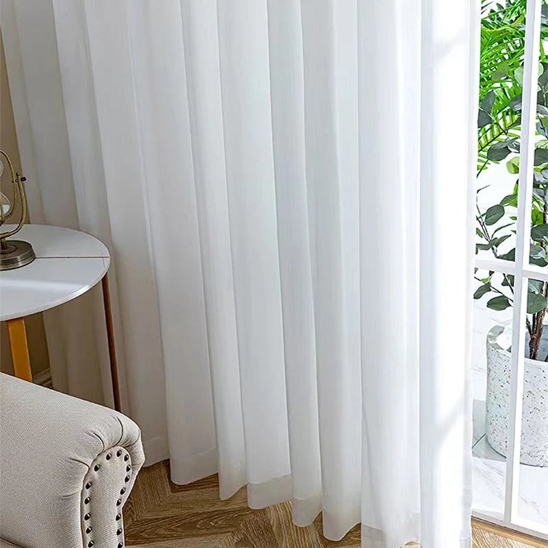 White Tulle High Quality Curtain 1 PC