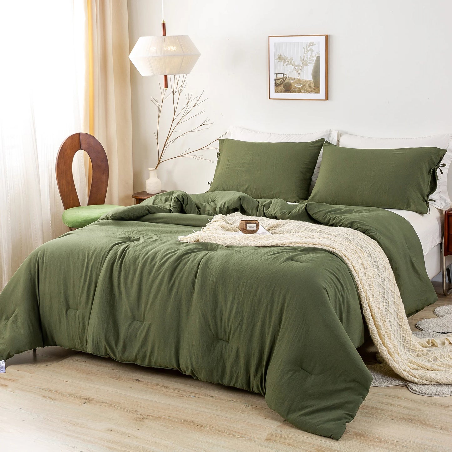 Softness California King Comforter Set Comfy Down Alternative Comforter and 2 Pillowcase Warm Bed Blanket All Season