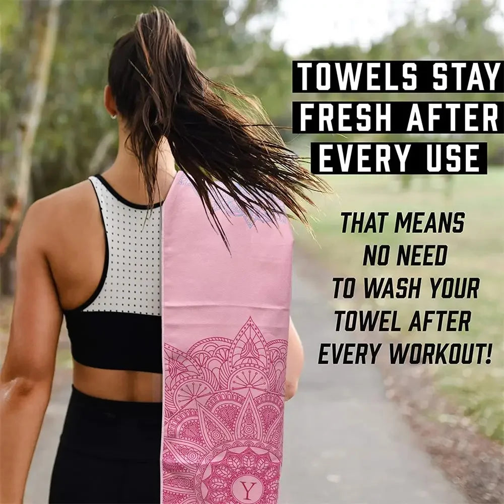 Yoga Towels Fitness Towels Suede Printed Microfiber Sports Travel Quick-drying Sweat-absorbent Yoga Sports Towel Cushion Pilates