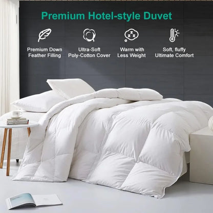 White Camp Bed 2 People 160x200 Hotel Blanket Fluffy Medium Warmth (98“x98” Bedspread on the Bed Linen Set Double Duvet Sets