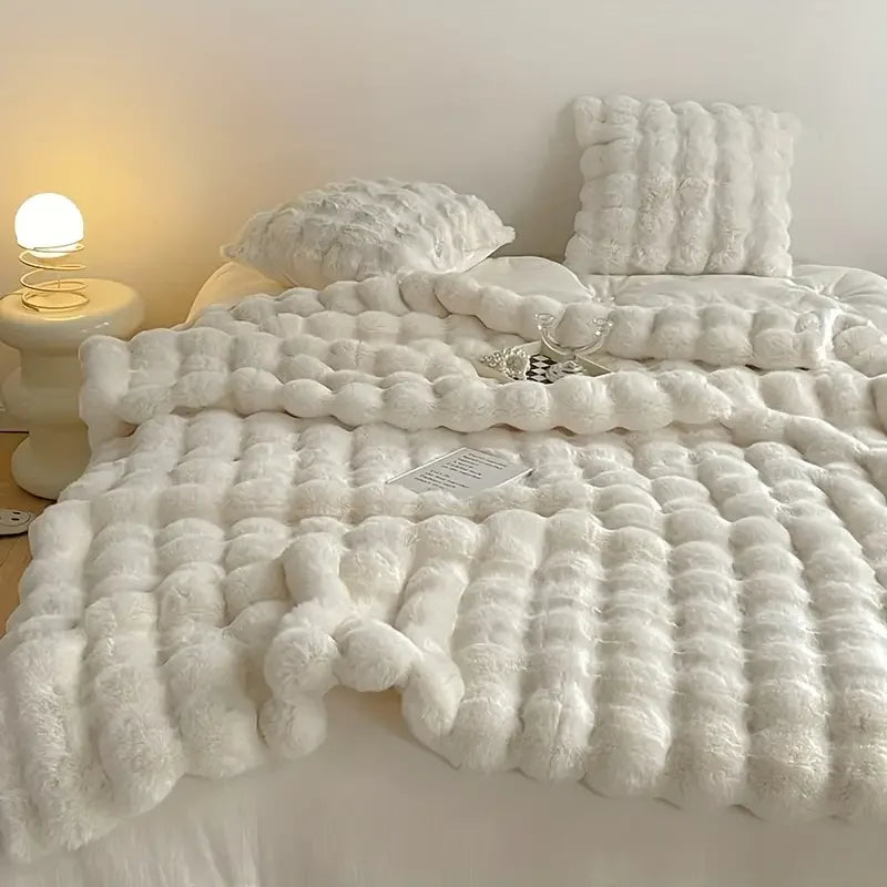 Lux Faux Fur Reversible Throw Blanket