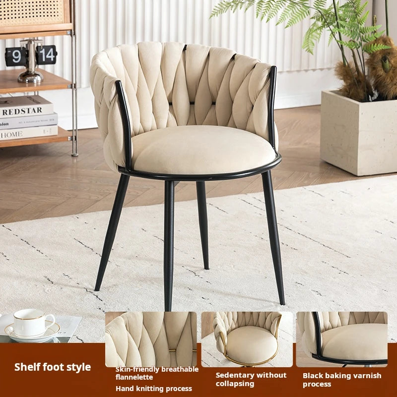 Modern Armchairs For Living Room High Grade Flannel Bar Stool Bedroom Makeup Chair Back Lift Swivel Nail Dressing Chair