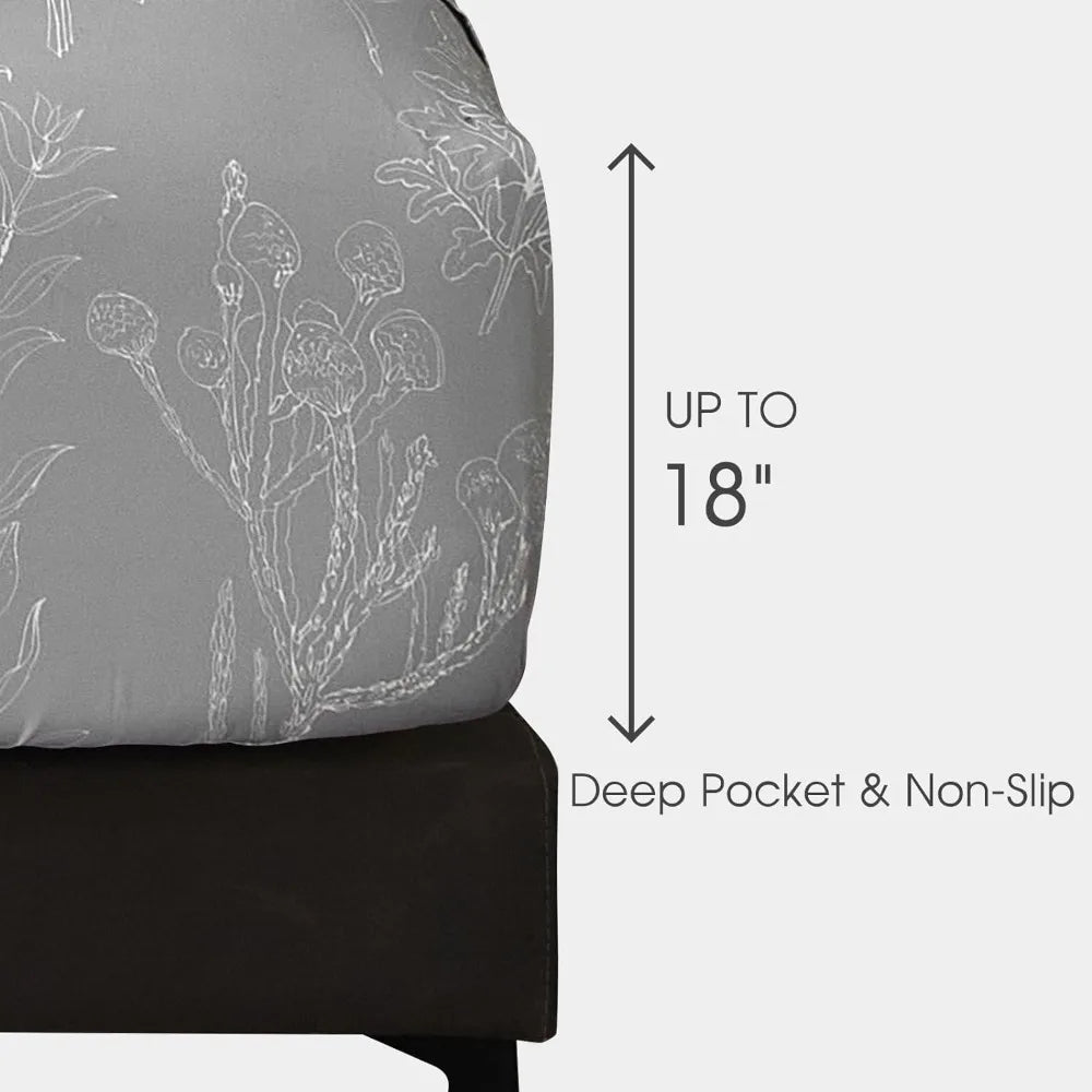 Deep Pocket California King Sheet Set Up to 18 Inch Set of Sheets and Covers for Bed Laying Sheets for Full Double Beds Sets