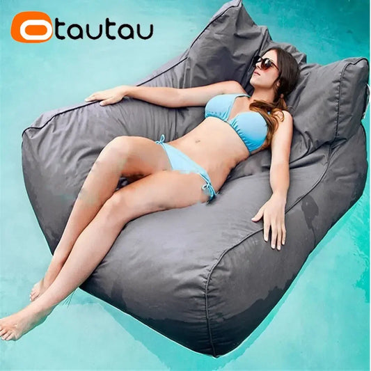 OTAUTAU Swimming Pool Floating Bean Bag Pouf Lounger Cover No Filler Waterproof Sofa Bed Sac Chaise Lounge Recliner Puff SF019