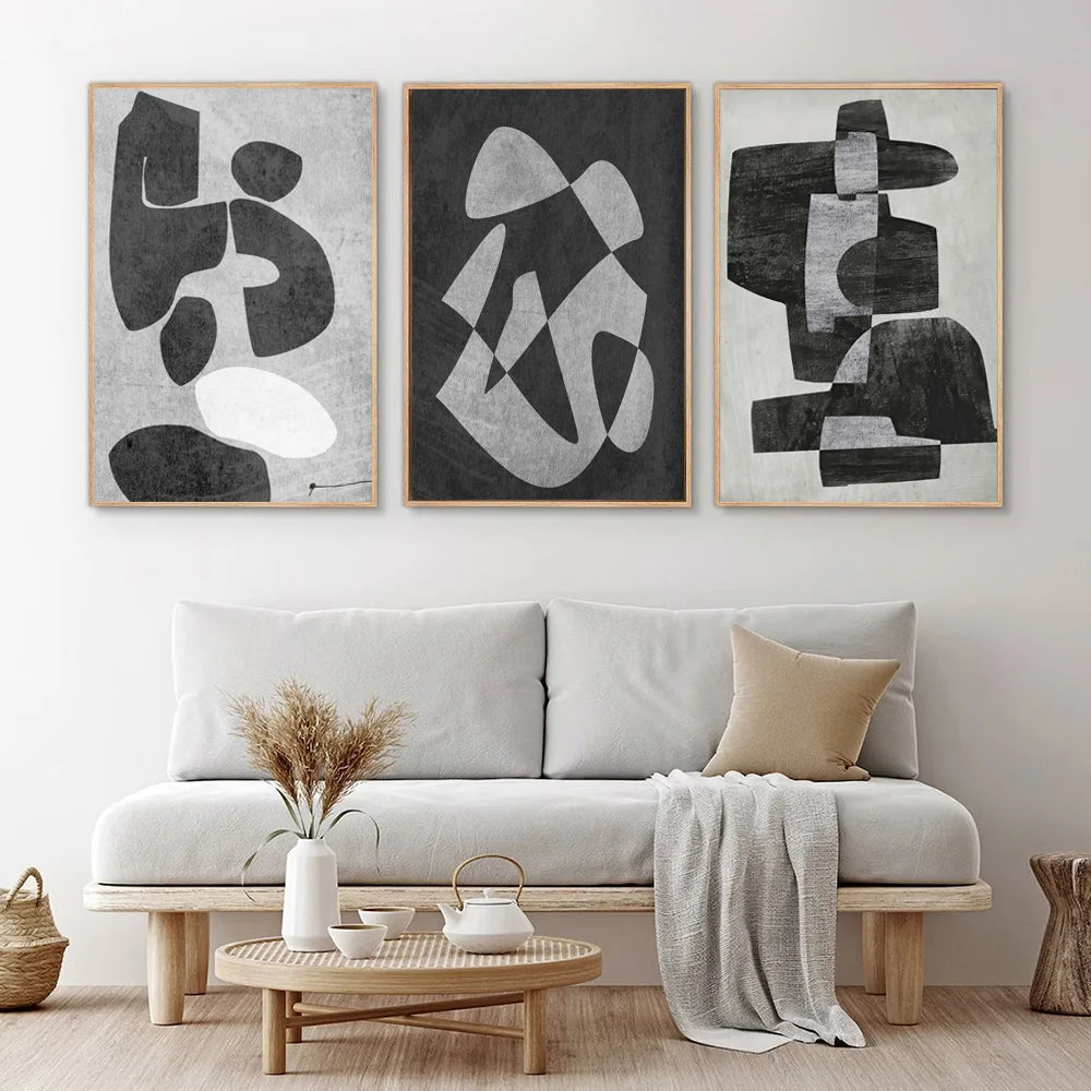 Black And White Abstract Wall Decor Fine Art Nordic Minimalism Poster Modern Canvas Prints Mural Painting For Living Room