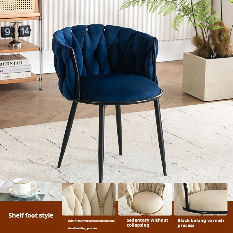 Modern Armchairs For Living Room High Grade Flannel Bar Stool Bedroom Makeup Chair Back Lift Swivel Nail Dressing Chair