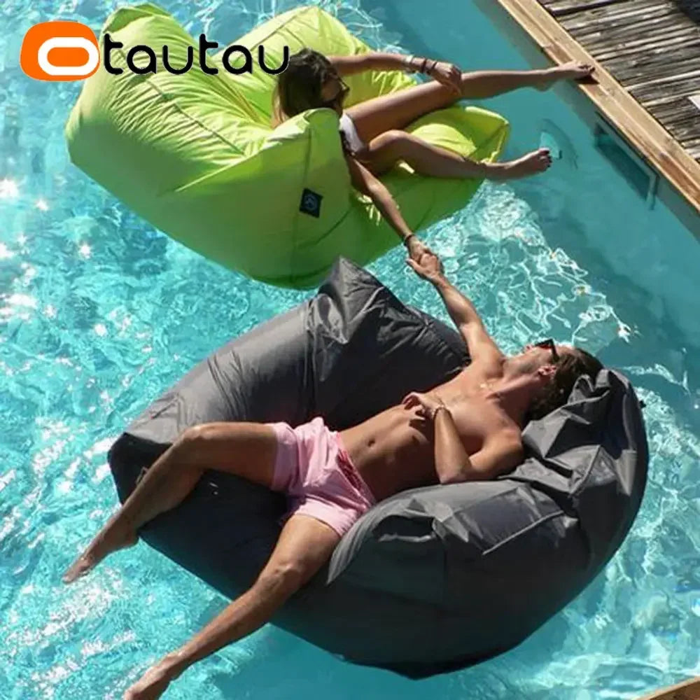 OTAUTAU Swimming Pool Floating Bean Bag Pouf Lounger Cover No Filler Waterproof Sofa Bed Sac Chaise Lounge Recliner Puff SF019