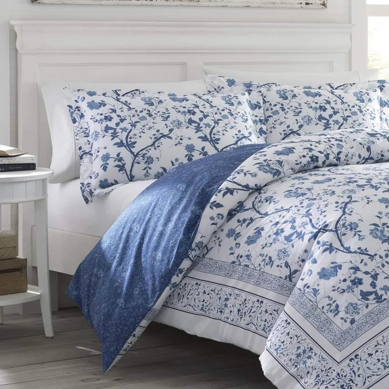 Duvet Cover Set, Reversible Cotton Bedding with Matching Shams, Home Decor for All Seasons