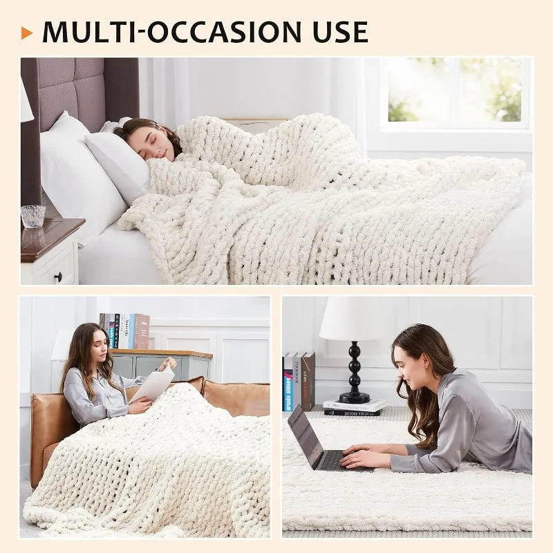 Chenille Chunky Knit Blanket 60x80