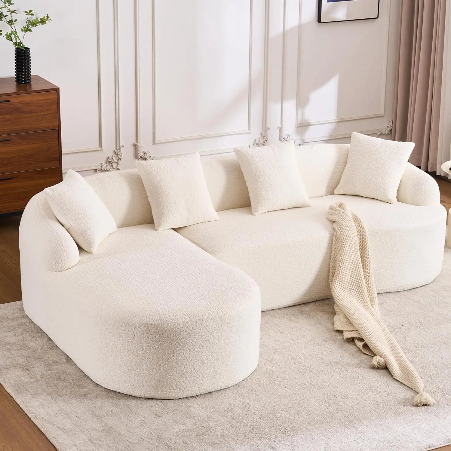 CloudLux Oversized Sectional Sofa with Chaise