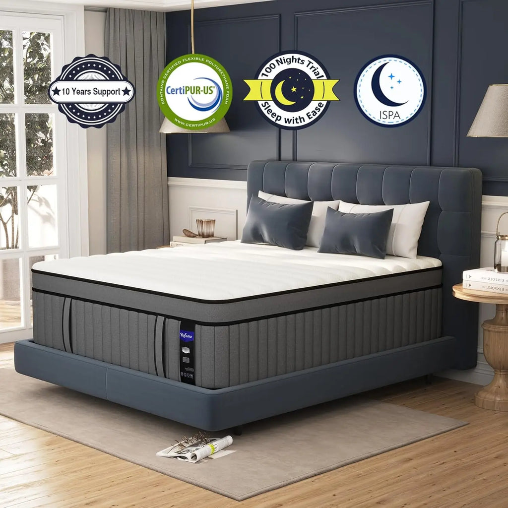 Full Size Mattress 12 inch Full Mattress in a Box Hybrid Mattresses with Gel Memory Foam Pocket Springs Pressure Relief Cooling