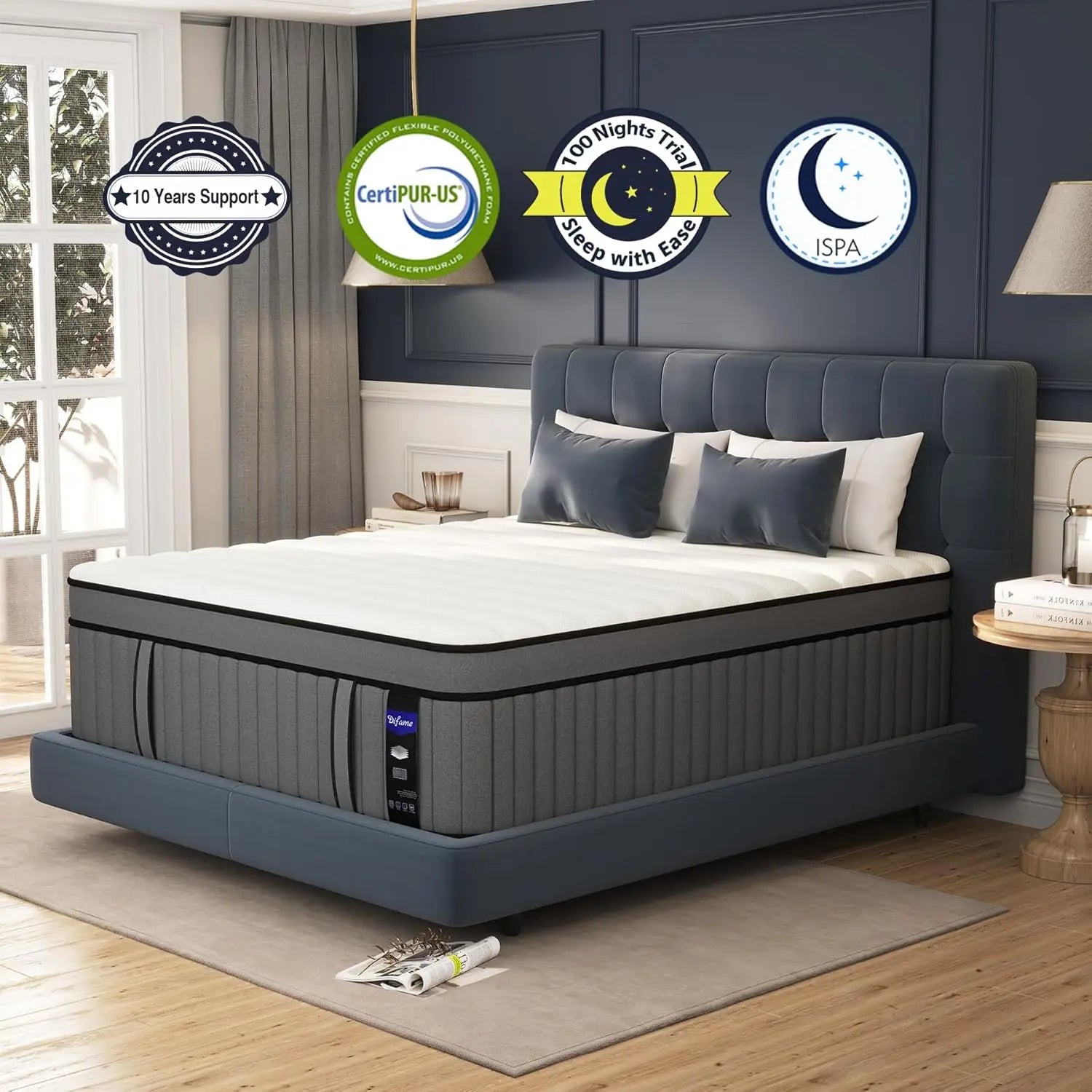 Full Size Mattress 12 inch Full Mattress in a Box Hybrid Mattresses with Gel Memory Foam Pocket Springs Pressure Relief Cooling