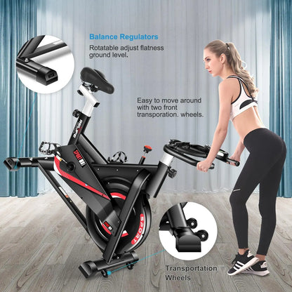 Exercise Bike Indoor Cycling Bike Fitness Stationary All-inclusive Flywheel Bicycle with Resistance for Gym Home