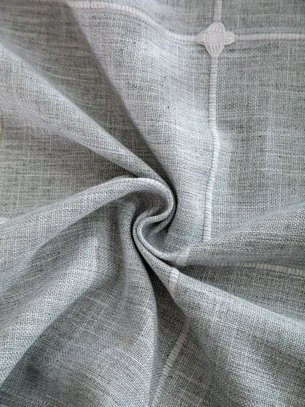 Solid Embroidery Lattice Tablecloth Cotton Linen Dust-Proof Checkered Table Cover for Kitchen Dinning Tabletop Decoration