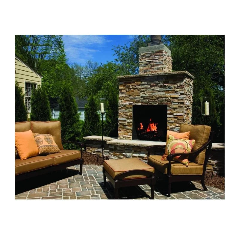 NEW Antiqued Slate Cladding Outdoor Patio Stone Wood Burning Fireplace