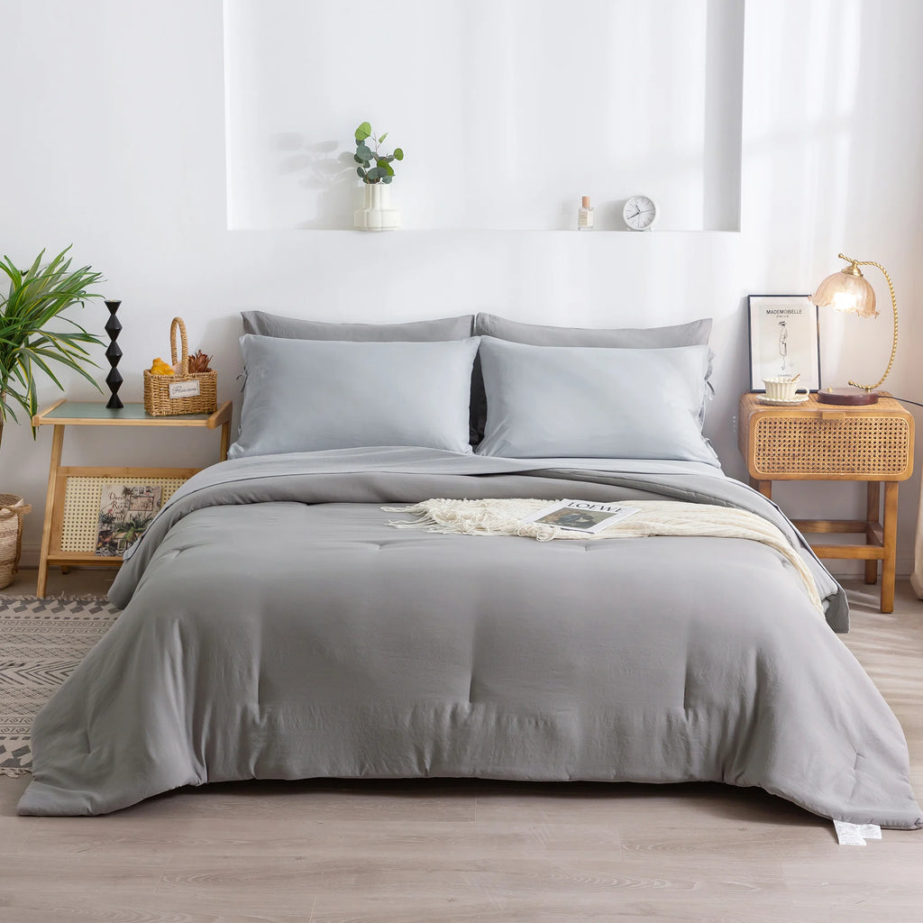 California King Size Sheet Set Hotel Luxury All Season Use Bed Sets Extra Soft 16-Inch Deep Pockets 7 Piece Set Dark Grey