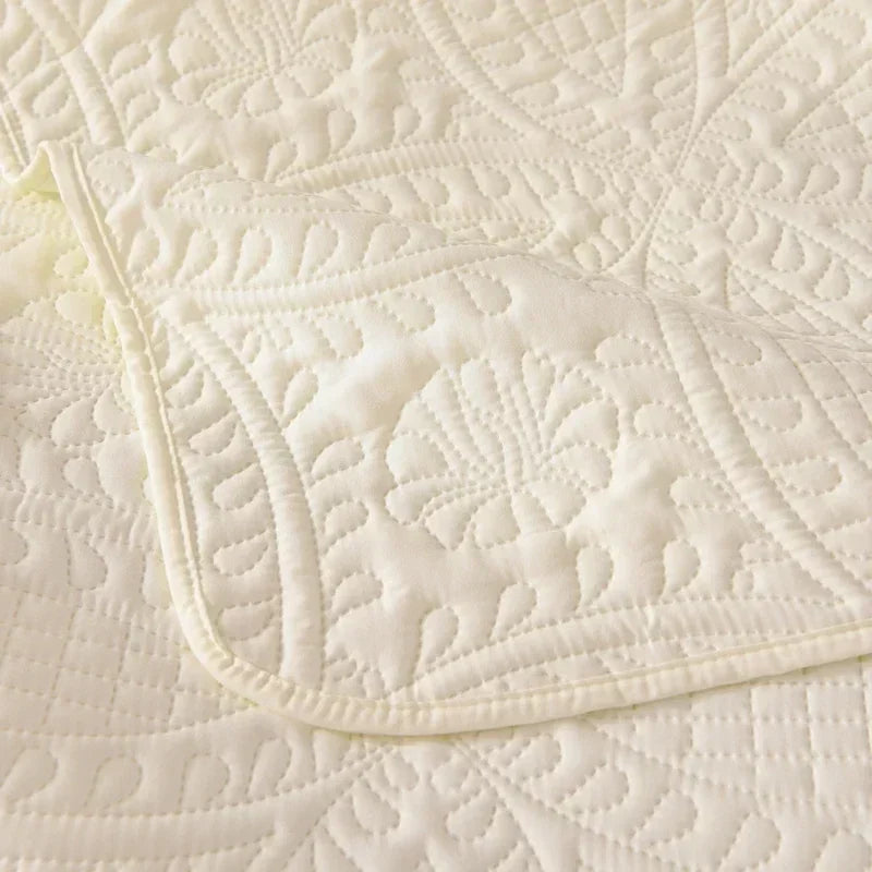 Solid Color Bedspread High Quality Fancy Sewing Blanket Luxury Nordic Decorative Bed Cover Single Double King Size Coverlet