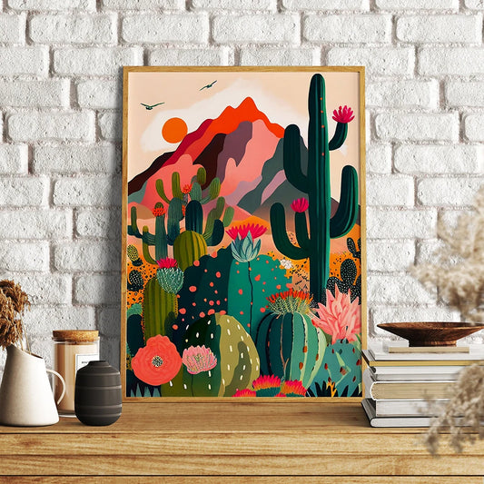 Arizona Desert Cactus Mexico Humanities Travel Landscape Wall Art Canvas Painting Nordic Poster Pictures Living Room Home Decor