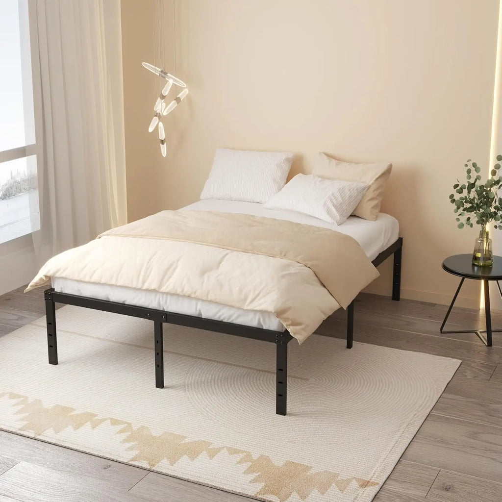 California King Bed Frames, 20 Inch Heavy Duty Metal Platform Support Up to 3000 lbs with steel Slat, No Box Spring Needed, Easy